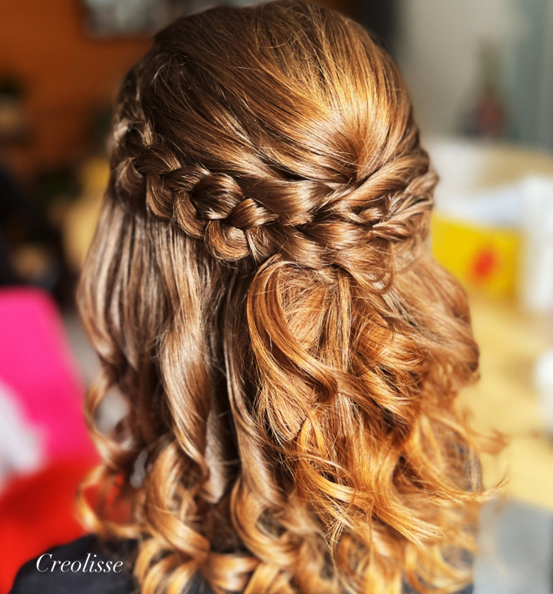 Tresse couronne cheveux bouclés — Creolisse